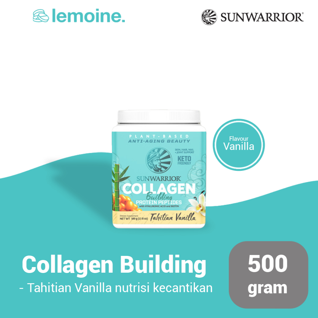 Protéine Peptides Collagène Sunwarrior - Saveur Vanille Tahiti - Pot De 500 G - Neuf