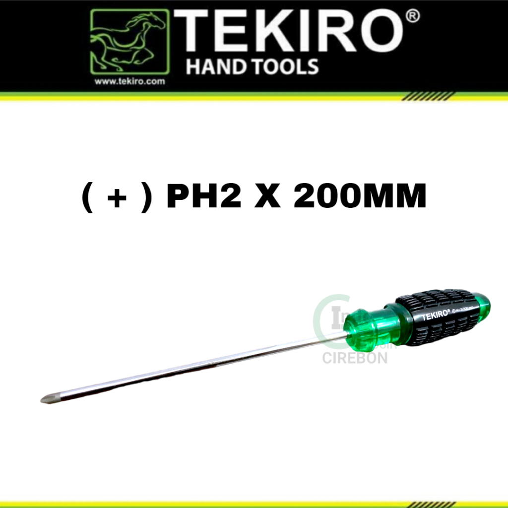 Jual Tekiro Obeng Gagang Karet Plus (+) Minus (-) Hijau Kuning Panjang ...