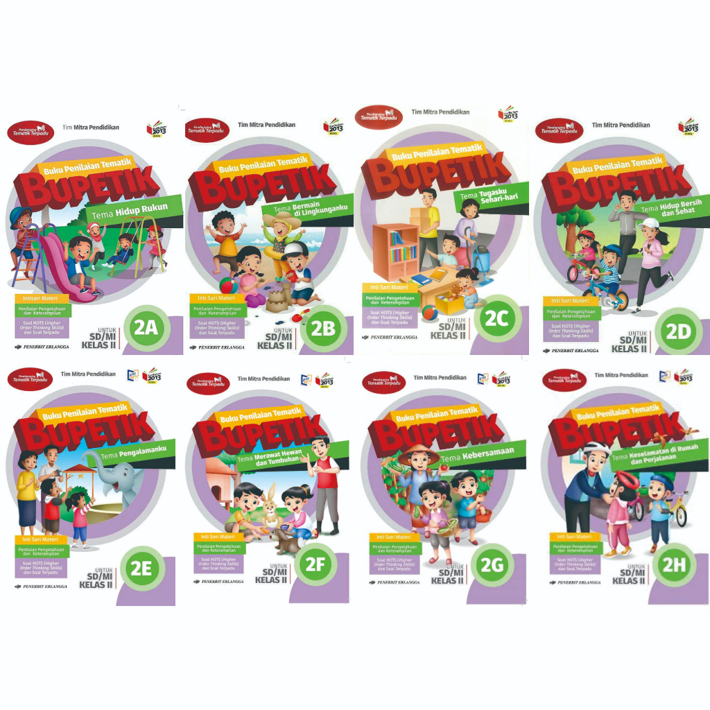 Jual Bupetik Kelas 2 SD : 2A 2B 2C 2D 2E 2F 2G 2H - Erlangga | Shopee ...