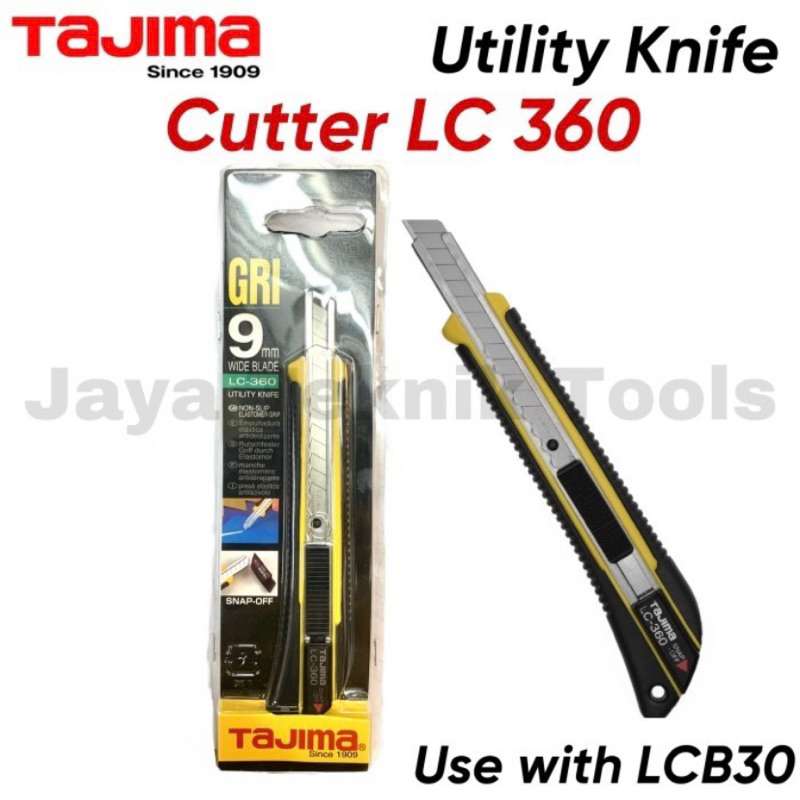 Tajima-lc-303 Sleek Steel Slide Lock Box Cutter with Three 3/8 in. Endura Snap Blades