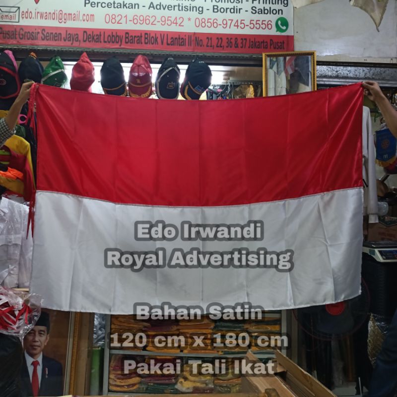 Jual Bendera Merah Putih Uk 120 X 180 Cm Satin Pakai Tali Ikat Ready Stock Berkualitas Shopee