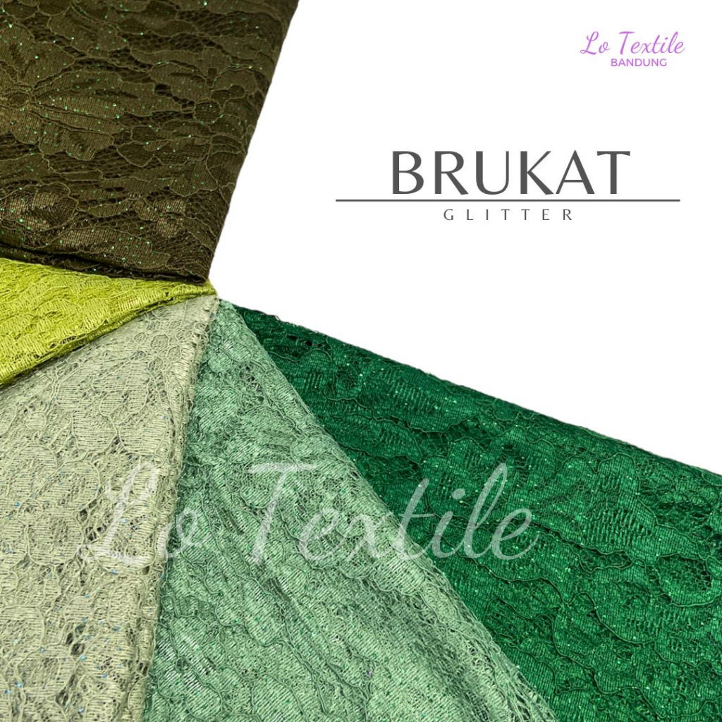 Jual Kain Brokat Kebaya Brukat Gliter Meteran Premium 1 Meter - Bahan ...