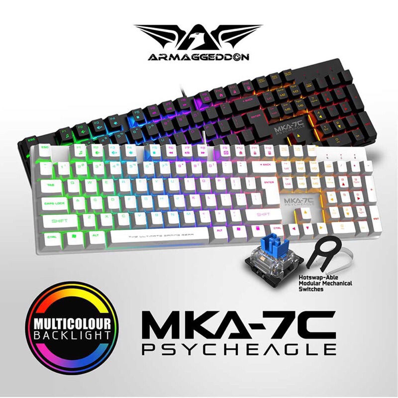 Jual promo cuci gudang-keyboard gaming armaggeddon mka7c blue swith ...