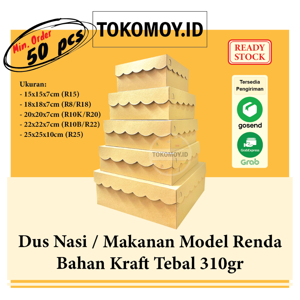 Jual R25 Dus Nasi Box Kotak Catering Model Renda Kraft Tebal 310gr Uk 25x25 Shopee 2118