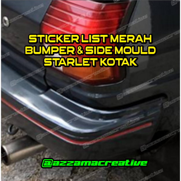 Jual Stiker List Merah Side Moulding dan Bumper Toyota Starlet | Shopee ...