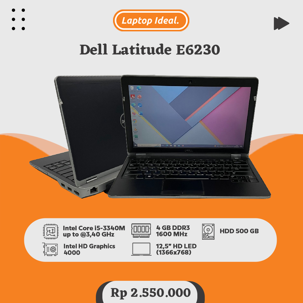 Jual Dell Latitude E6230 core i5 gen 3 RAM 4GB HDD 500 GB MULUS ...