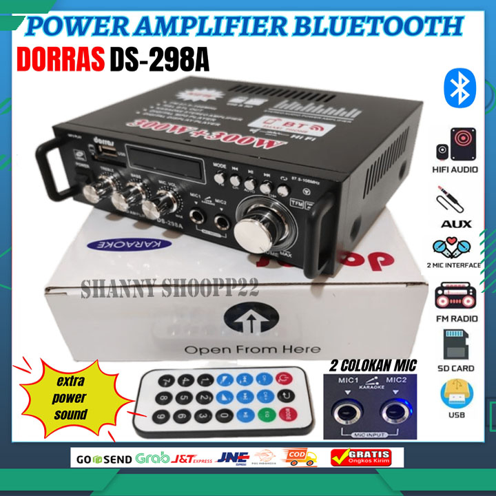 Jual COD Power Ampli Amplifier Bluetooth Karaoke Home Theater FM Radio 600W  Original