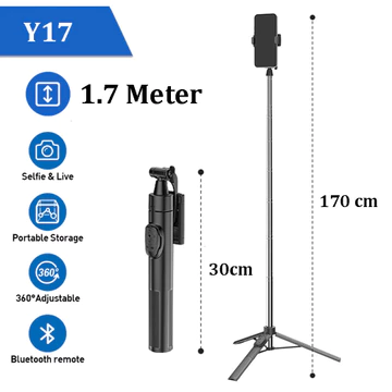 Tongsis Tripod Tinggi Max 170cm Meter Remote Bluethoot Camera Shooter Selfie Stick