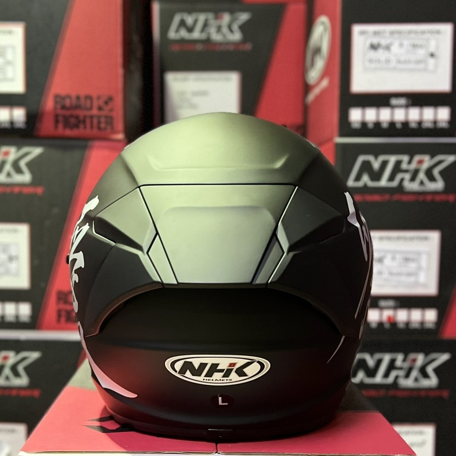 Jual HELM NHK R1 MAX MOTIF KANJI BLACK SILVER DOFF DOUBLE VISOR HALF ...