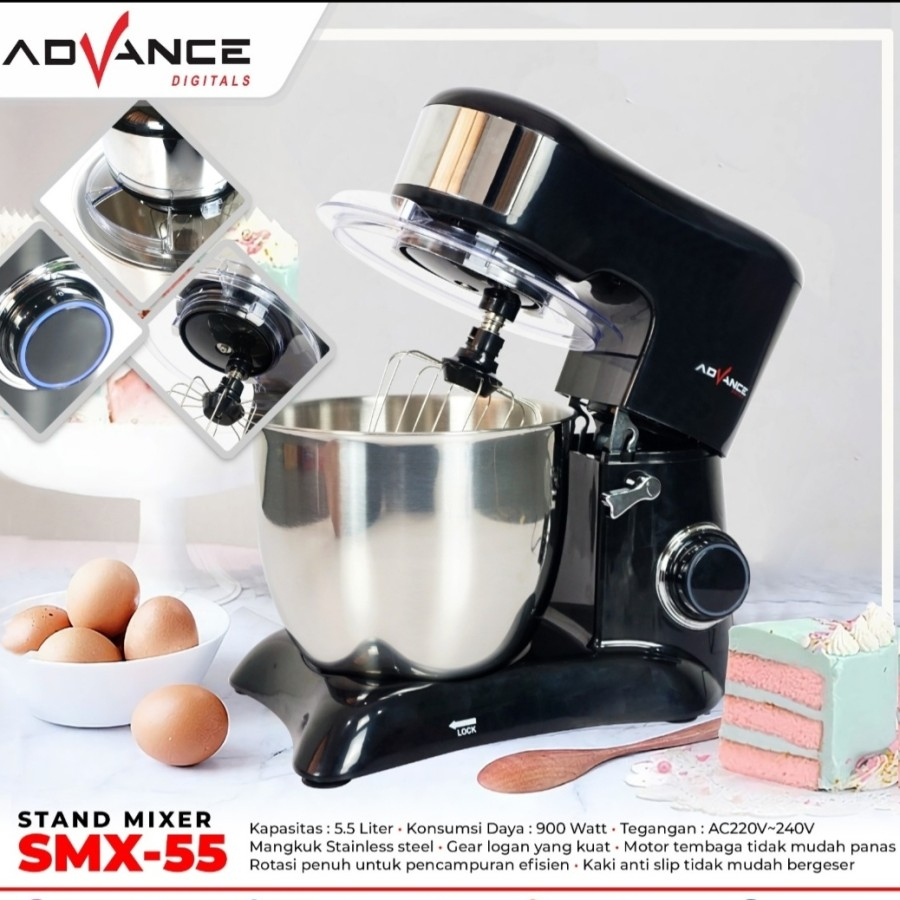 Jual Mixer Advance SMX55 Stand Mixer 5,5 Liter Dilengkapi 10 Speed