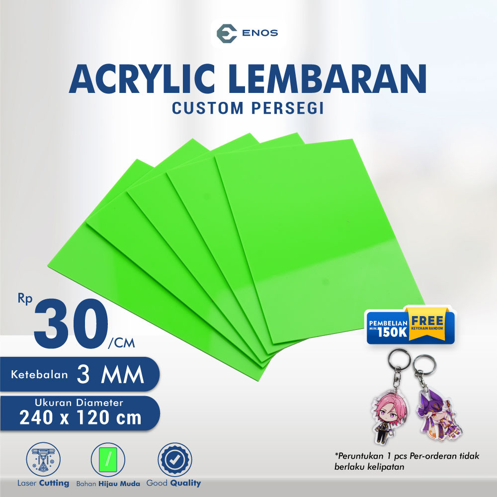 Jual Acrylic Custom Hijau Akrilik Lembaran 3mm Akrilik Custom