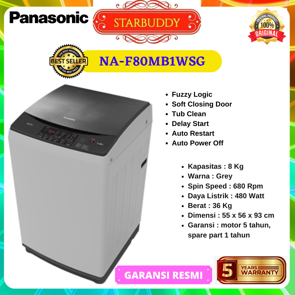 Jual Mesin Cuci Panasonic Na F Mb Mb Top Loading Kg Shopee Indonesia