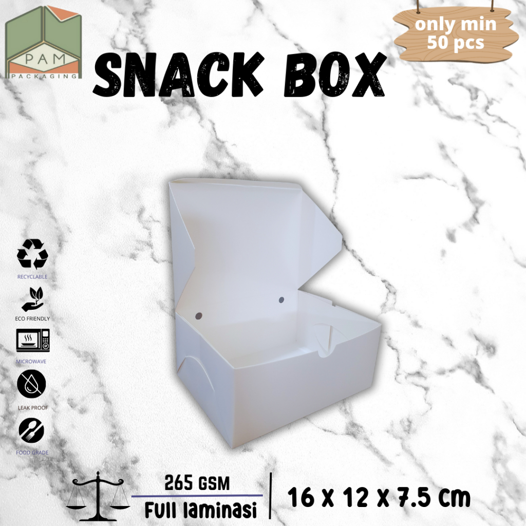 Jual Snack Box Ivory | Box Kue | Kemasan Kue | Kotak Kue | 265 gsm ...