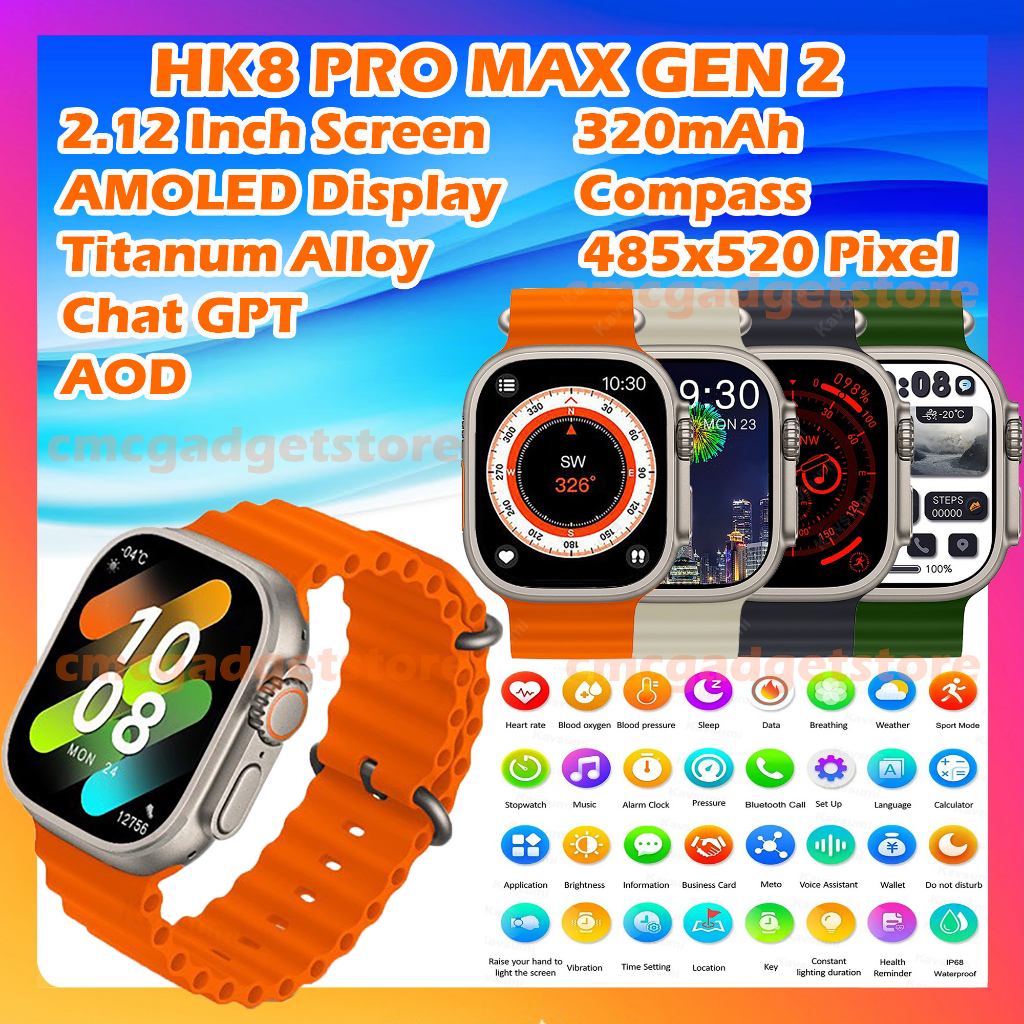 特売HK8 PRO MAX Series8 AMOLEDスクリーン2.12インチ ChatGPTモデル