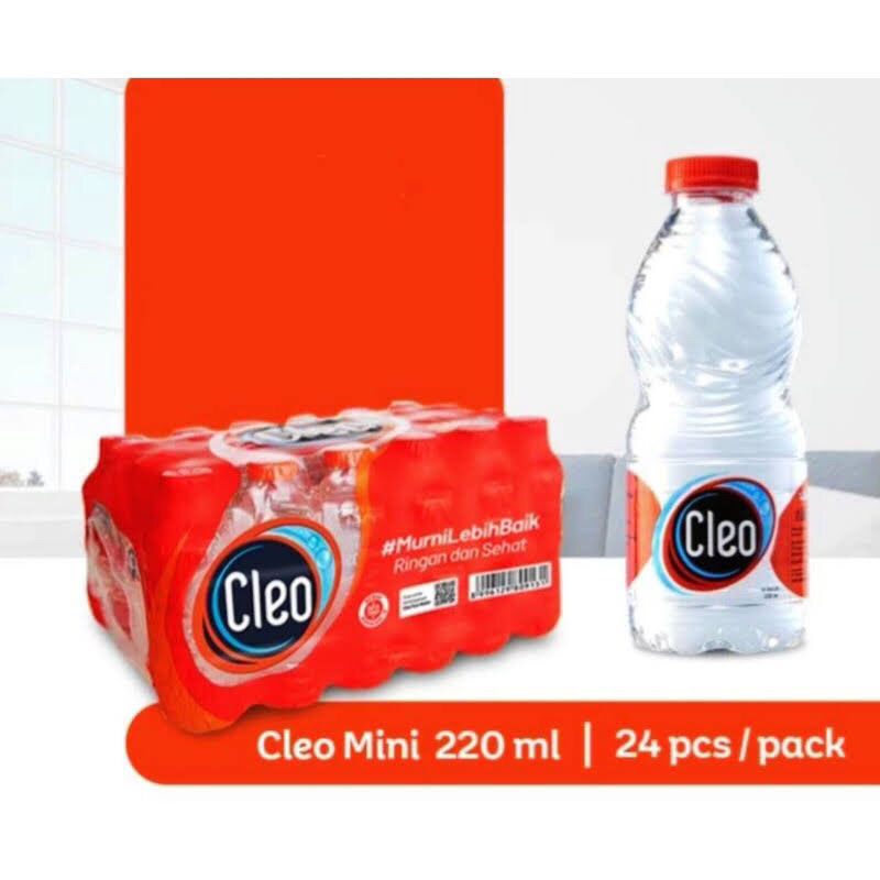 Jual Cleo Botol Mini Smart 220 ml (isi 24 pcs) | Shopee Indonesia