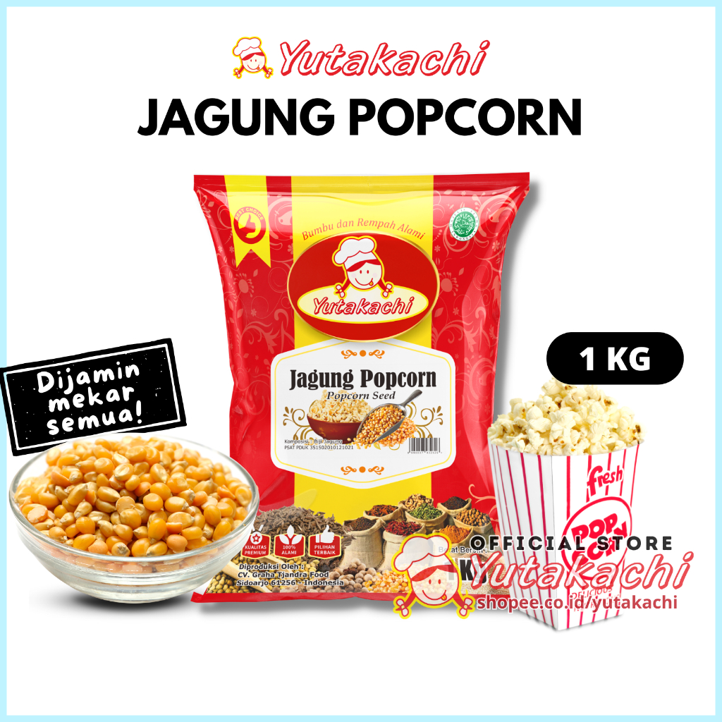 Jual Jagung Popcorn 1kg Yutakachi Popcorn Mentah Original Yutakachi Kemasan 1kg Shopee 9633