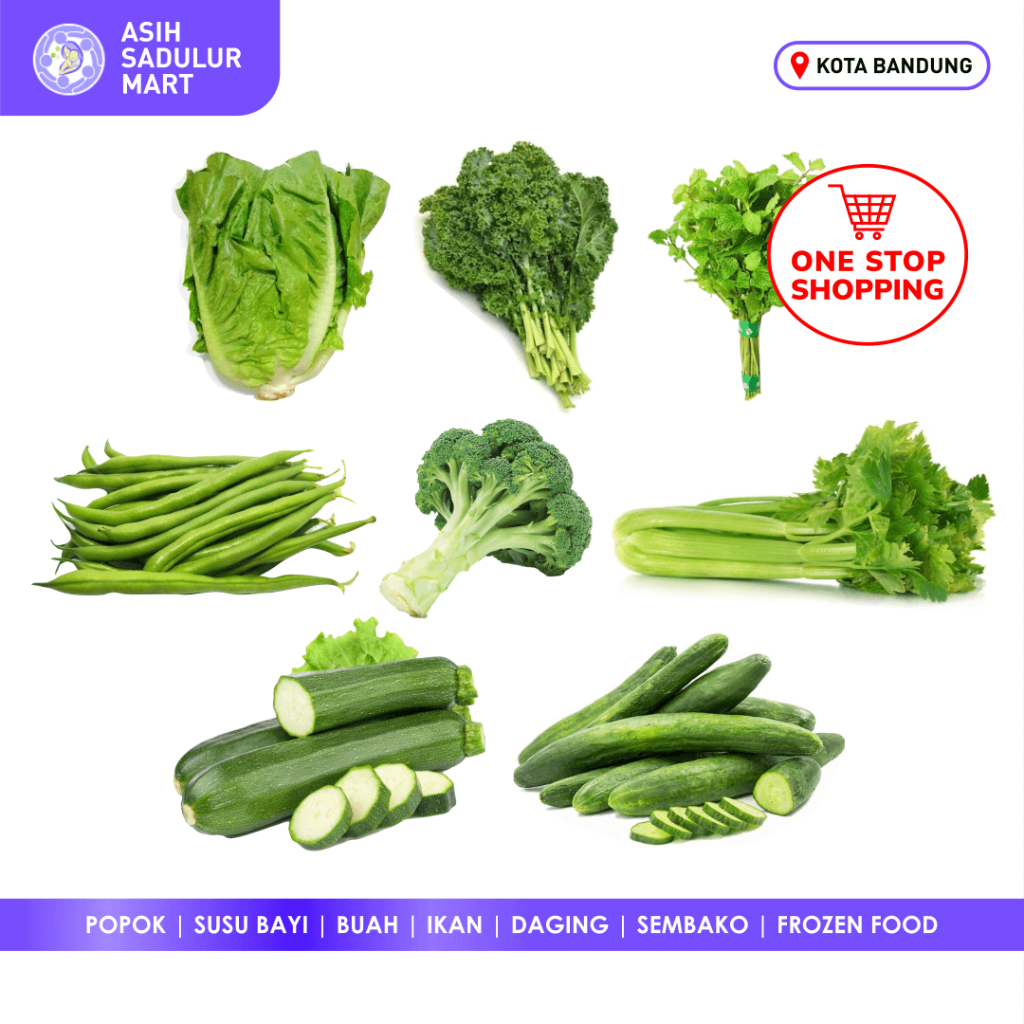 Jual Sayur Gr Selada Lettuce Romaine Timun Kyuri Kale Zucchini Baby Buncis Celery