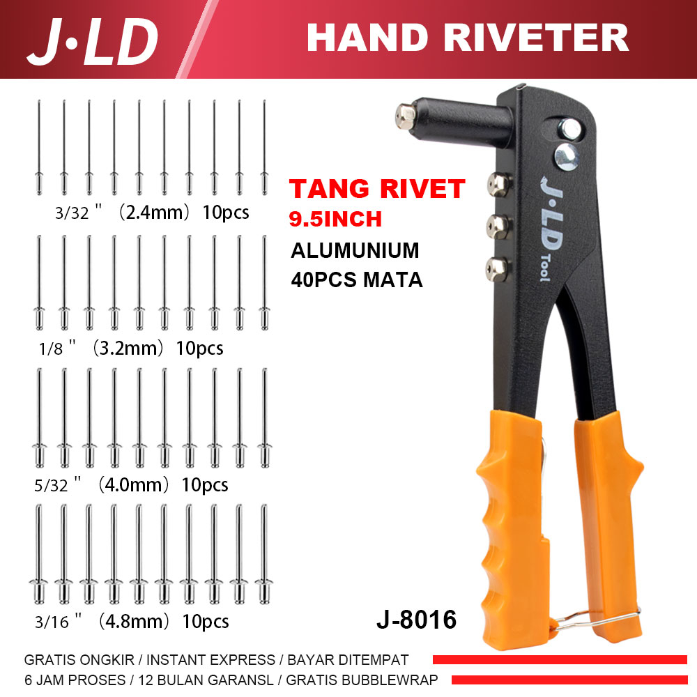 Jual JLD Tang Rivet Alumunium 9.5INCH Hand Riveter Riveter Tembakan ...