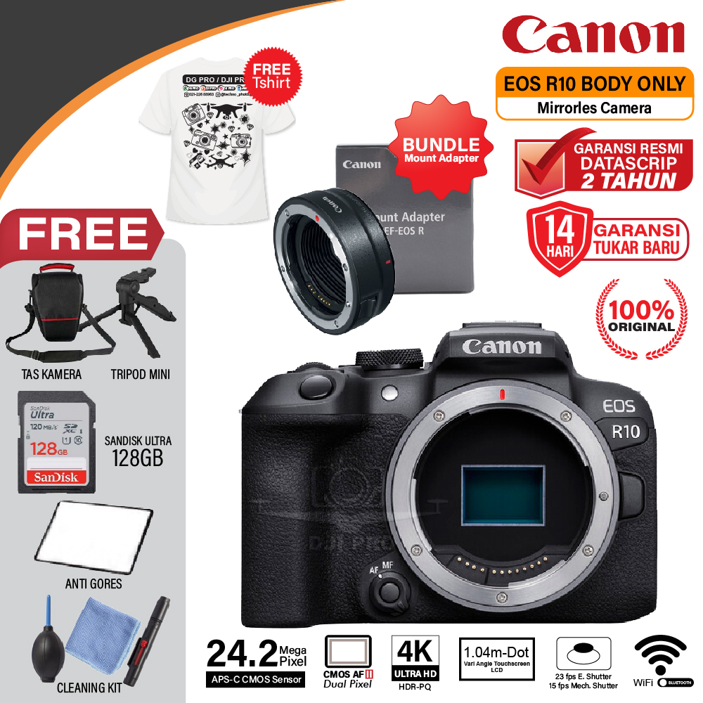 Jual Canon EOS R10 Body Only Mirrorless Camera EOS R 10 BO Garansi