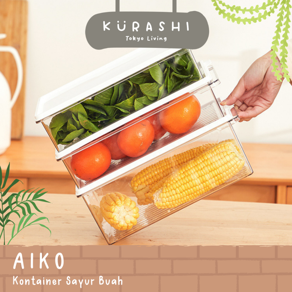 Jual KURASHI - AIKO Penyimpanan Buah Buahan Modular Wadah Box Daging ...