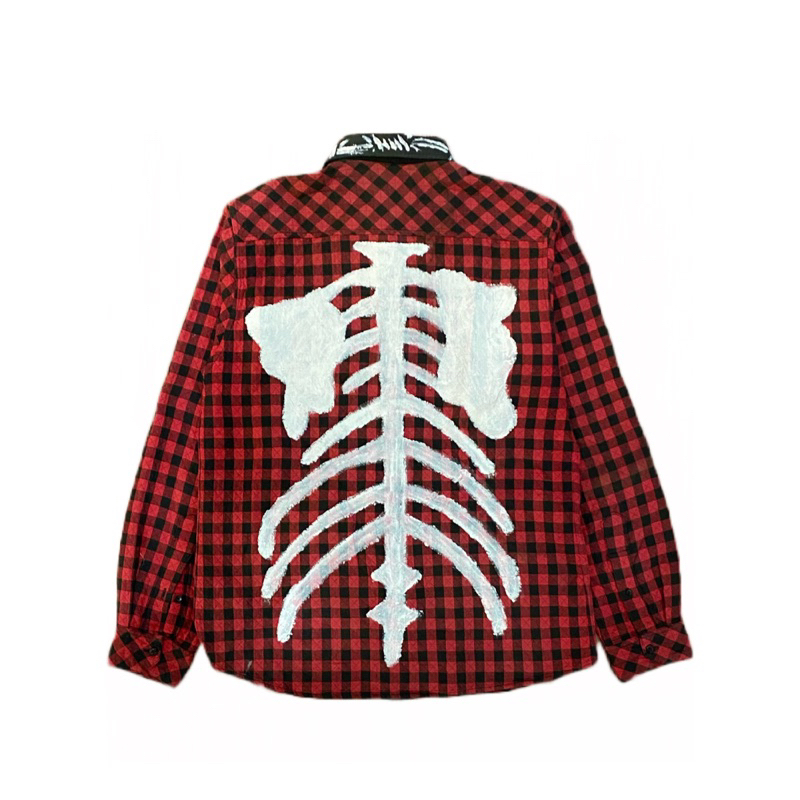 Jual flanel reworked skeleton custom | Shopee Indonesia
