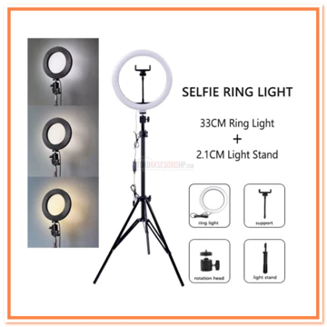 Ring Light Rgb 26Cm 33Cm With Tripod 2.1M Lampu Selfie Set Live Vlog Makeup Lighting