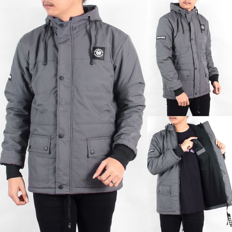 Jual Jacket puffer kembung grey | Shopee Indonesia