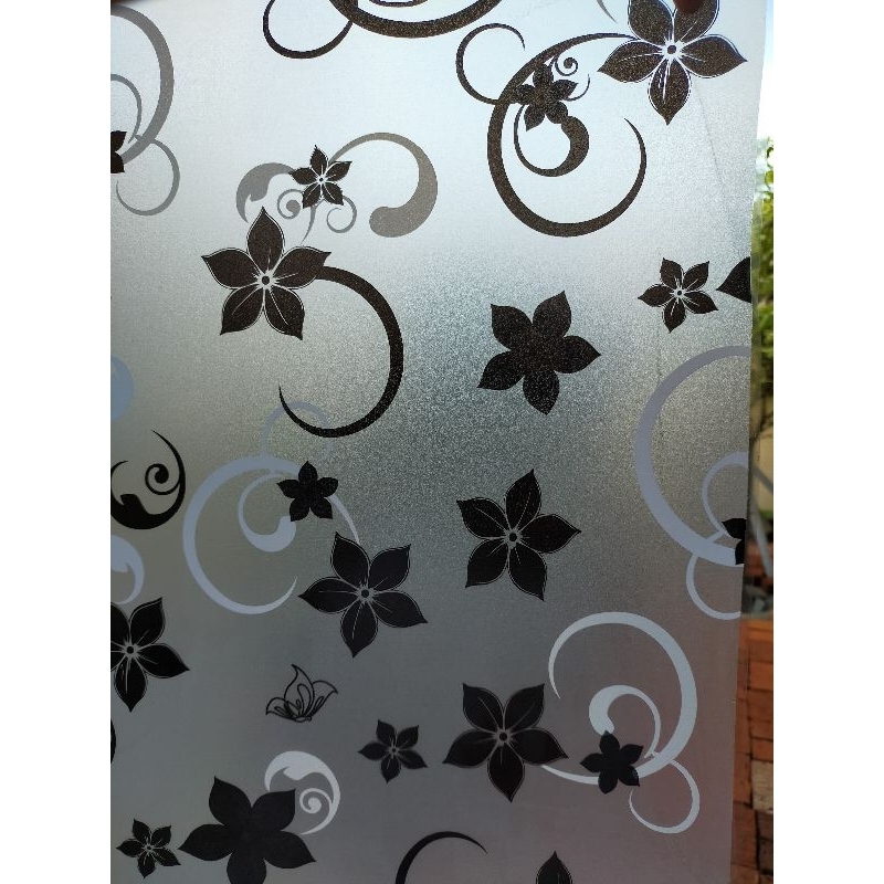 Jual Pelapis Kaca Stiker Kaca Sandblast Motif Batik Hitam Putih Shopee Indonesia