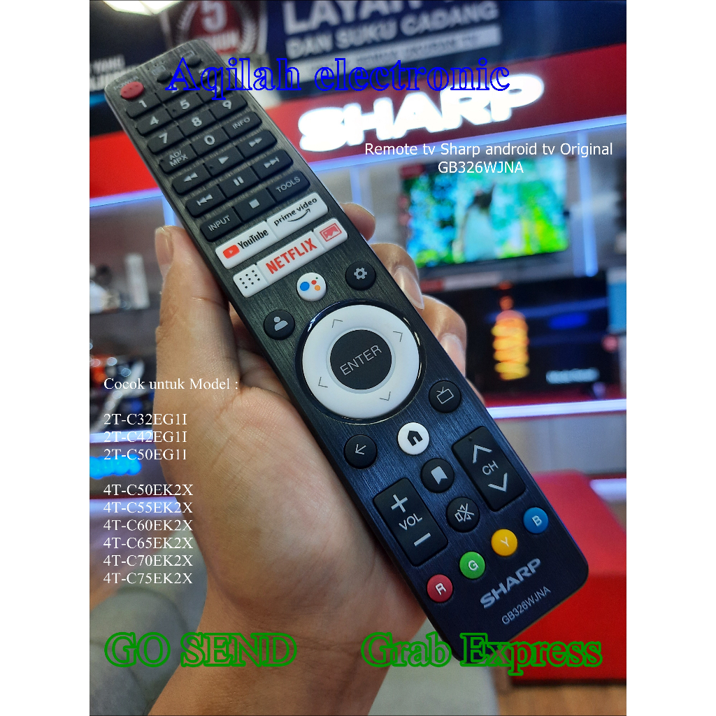 Jual Remote tv Sharp Google tv Android tv Original GB326WJNA | Shopee ...