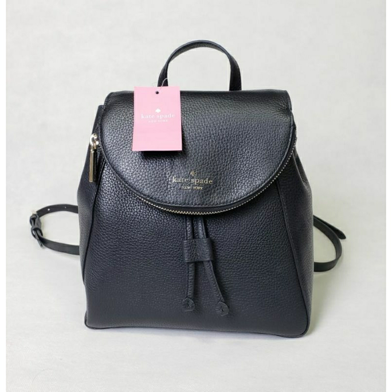 Jual kate spade Leila backpack medium pebbled leather black Shopee