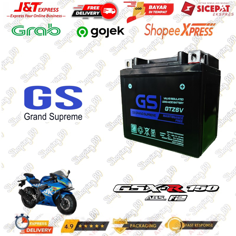 Jual AKI MOTOR GSX 150 R GS GTZ6V12Volt 6Amper | Shopee Indonesia
