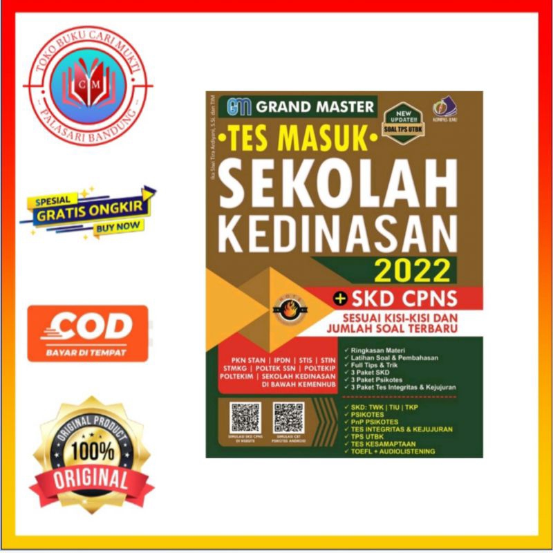 Jual Buku Grand Master Tes Masuk Sekolah Kedinasan Plus Skd Cpns