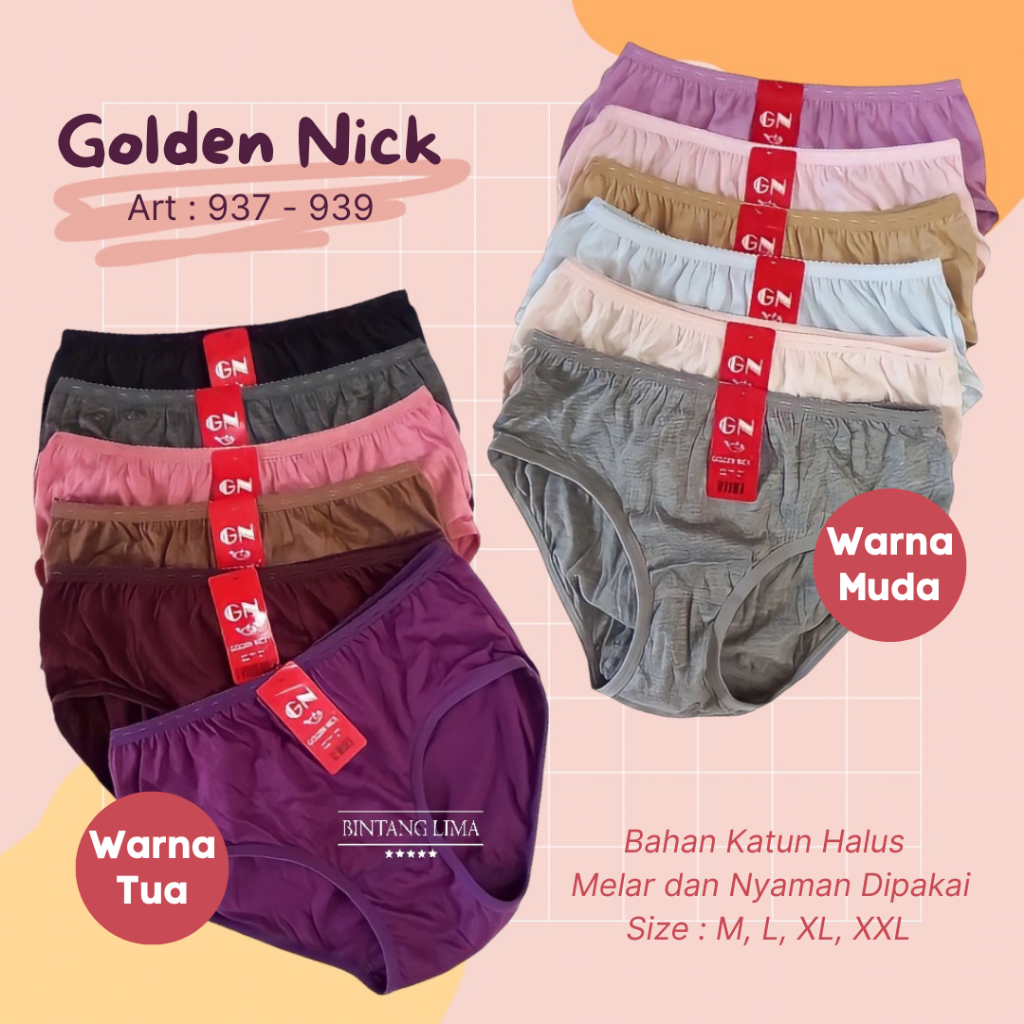 Jual Celana Dalam Wanita Golden Nick | CD Warna Tua Dan Muda Tebal ...