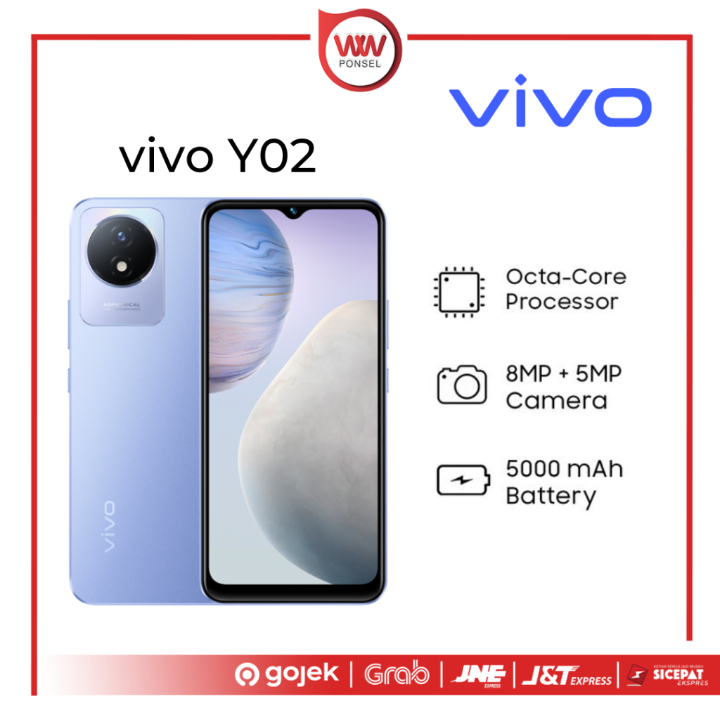 Jual Hp Vivo Y02 Ram 3GB Internal 32GB Garansi Resmi | Shopee Indonesia