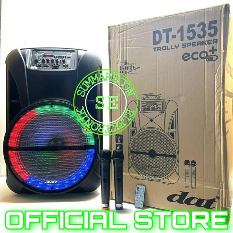 Jual speaker portable with mic wireless dat dt1535 speaker karaoke
