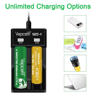 Jual Authentic Vapcell Q S C Battery Charger Q S Baterai Batre Cas Casan Type C