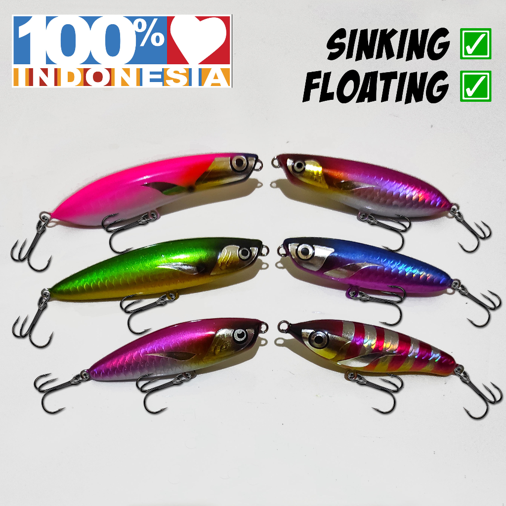 Jual Umpan Pensil WTD Swimmer Sinking Floating Bahan Kayu untuk Casting ...