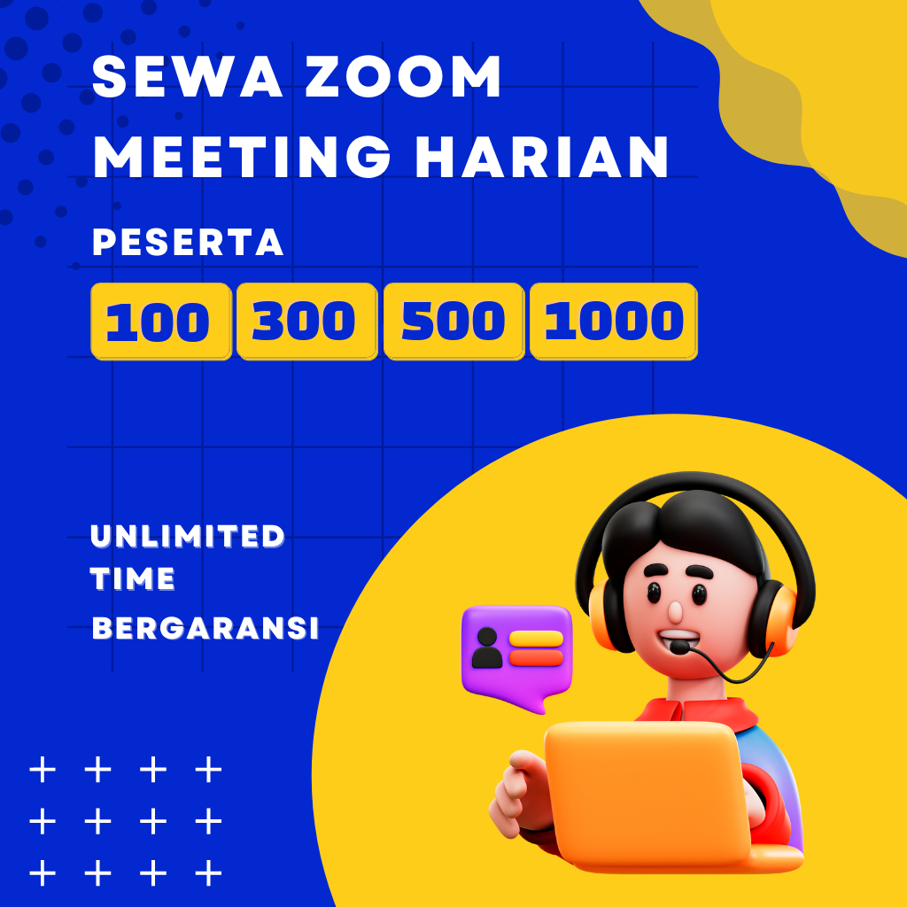 Jual Sewa Harian Zoom Meeting Kapasitas 100 300 500 Peserta Full