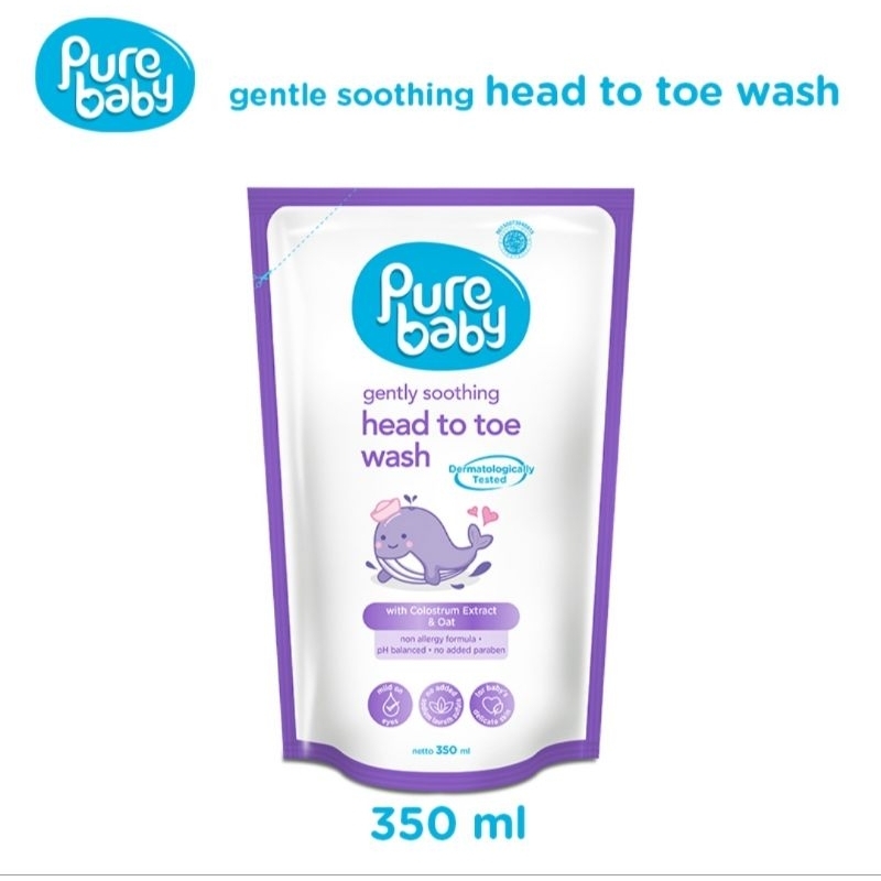 Jual Pure Baby Gently Soothing Head to Toe Wash Refill 350ml Shopee