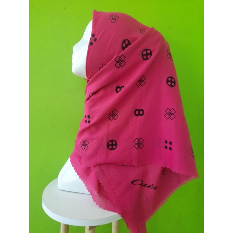 Jual Hijab Segiempat Voal Motif Warna Pink Fanta Hijab Barbie ...