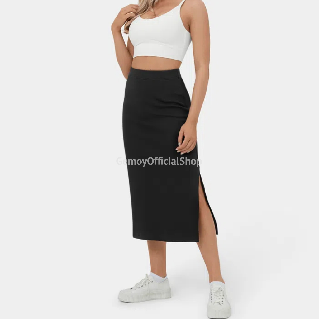 Nevada Knit Stripe Samping 02 Rok Midi Anak Perempuan