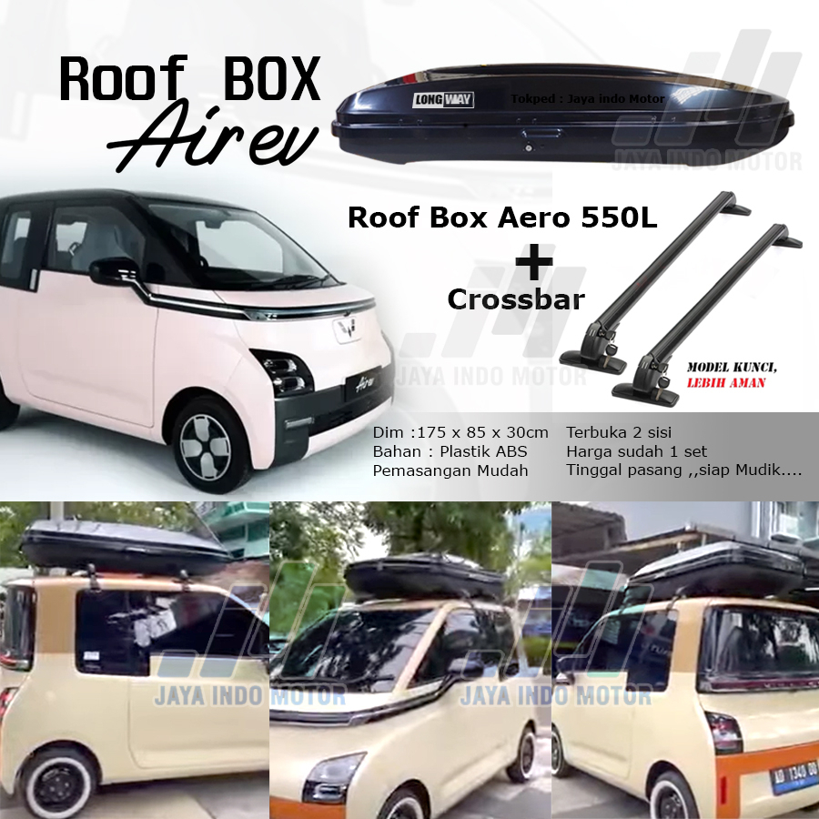 Jual Roof Box Wuling air Ev Paket tinggal pasang 550L Shopee Indonesia