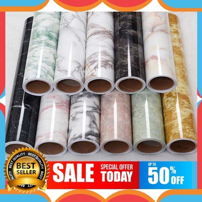 Jual Sticker Marmer Marble Glossy Tebal Pelapis Meja Kayu Kaca Lemari ...