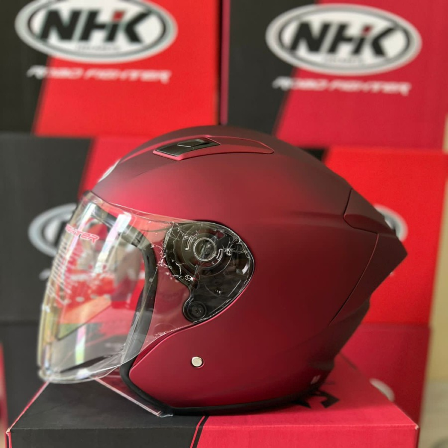 Jual NHK R1 ELITE SOLID ROYAL RED DOFF SINGLE VISOR | Shopee Indonesia