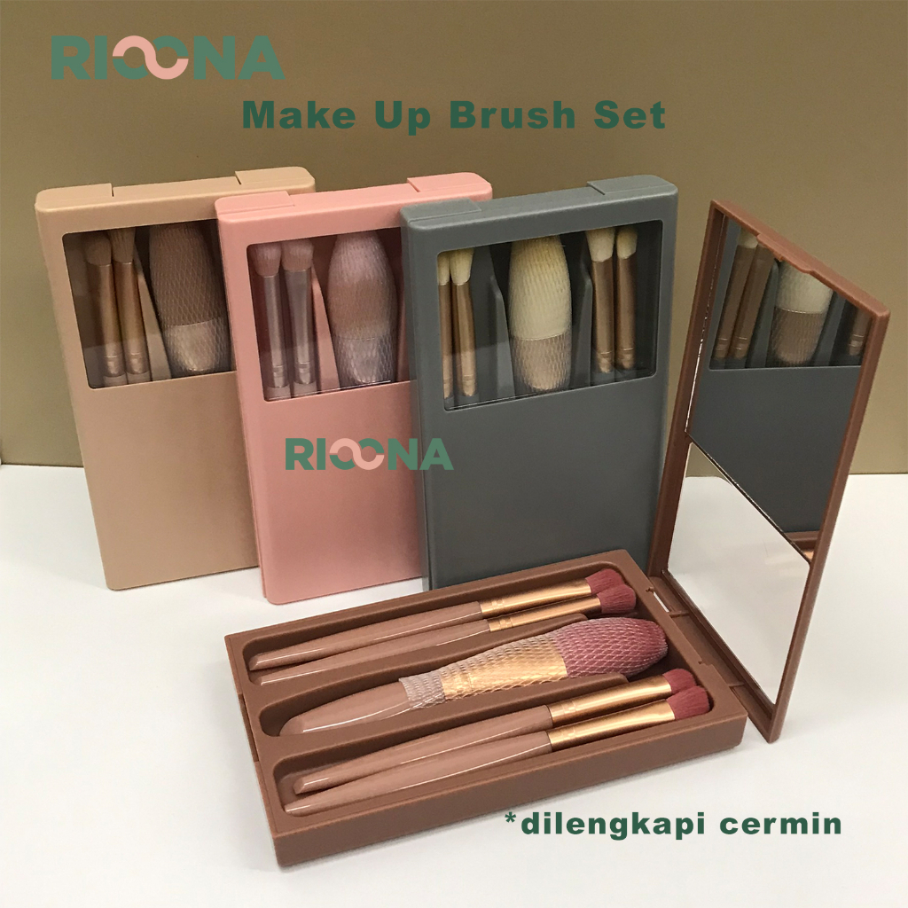 Jual Make Up Brush Set Kuas Make Up Cermin Set Portable Kuas Make Up ...