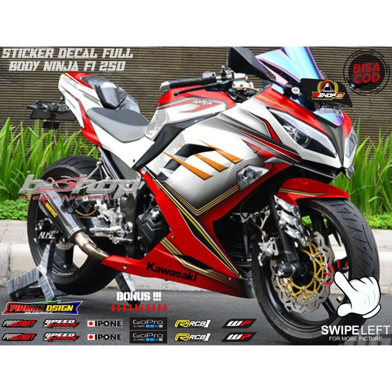 Jual Sticker Decal Full Body Kawasaki Ninja Fi Motif Grafis Air Brus Variasi Kombinasi