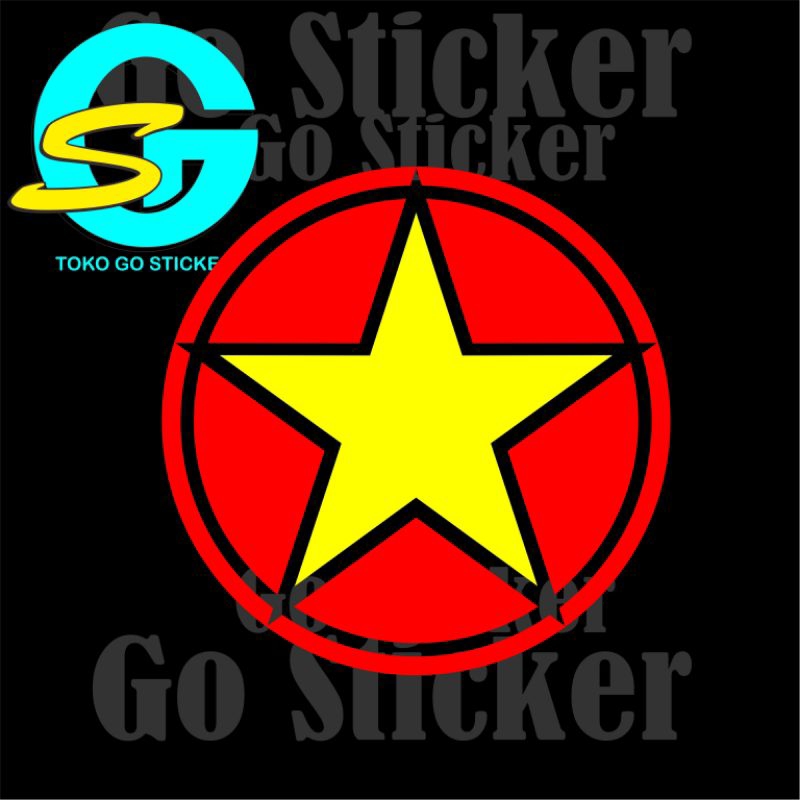 Jual sticker bintang, logo bintang, cuttkng sticker 2 warna | Shopee