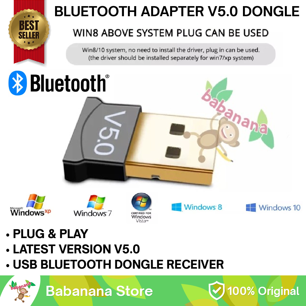 Jual Bluetooth adapter V5.0 windows mini dongle connector blue tooth Shopee Indonesia