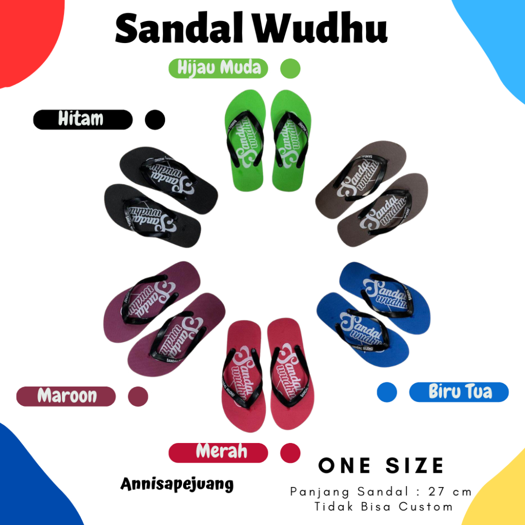 Jual Sandal Wudhu Sandal Jepit Wudu Dewasa Untuk Ke Masjid Musholla Pesantren Cod Annisa