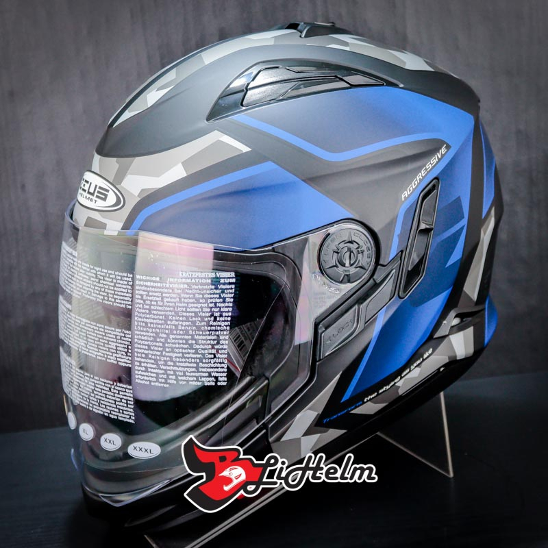 Jual HELM ZEUS ZS613C AJ14 MODULAR MATT BLACK BLUE ZS 613C MUZZLE MODULAR HELMET Shopee